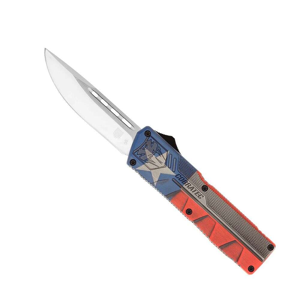 Knives Cobratec Knives 4.50" TEXAS FLAG LTWT DROP NOT SERR